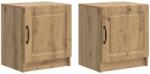 vidaXL Set 2 noptiere stejar artizanal, 43x34, 5x47 cm, cu usa, pentru dormitor (895734)
