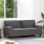 vidaXL Canapea cu 2 locuri, gri, 140 cm, piele ecologica GartenMobel Dekor (359419) Canapea