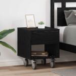 vidaXL Noptiera 2 pcs Stejar Negru 40, 5 x 40 x 48 cm Lemn compozit GartenMobel Dekor (891059)