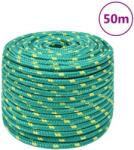 vidaXL Franghie de barca, verde, 14 mm, 50 m, polipropilena GartenMobel Dekor (152728)