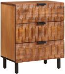 vidaXL Noptiera maro din lemn masiv de mango, 3 sertare, 50 x 33 x 62 cm (4017909)
