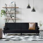 vidaXL Canapea extensibila cu cotiere, negru, catifea GartenMobel Dekor (351898) Canapea