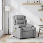 vidaXL Fotoliu reclinabil cu masaj, gri deschis, material textil GartenMobel Dekor (3206891)