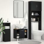 vidaXL Dulap de Baie cu usa Stejar Negru 60 x 32 x 54 cm Lemn compozit GartenMobel Dekor (862514)