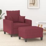 vidaXL Fotoliu canapea cu taburet, rosu vin, 60 cm, material textil GartenMobel Dekor (3201087) Canapea