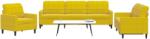 vidaXL Set de canapele cu perne, 3 piese, galben, catifea GartenMobel Dekor (3278437) Canapea