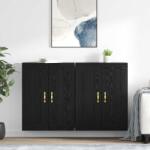 vidaXL Cabinet suspendat 2 pcs Stejar Negru 69, 5 x 34 x 90 cm GartenMobel Dekor (3402691) Comoda