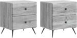 vidaXL Set 2 noptiere gri Sonoma cu 2 sertare, 43x34, 5x47, 5 cm (895458)
