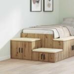 vidaXL Dulap de depozitare 2 pcs Stejar Artizanal 127 x 41 x 40 cm GartenMobel Dekor (866658)