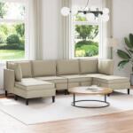 vidaXL Set de mobilier pentru living 6 pcs Nisipiu Tesatura GartenMobel Dekor (3413792) Canapea