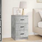 vidaXL Noptiera gri beton cu 3 sertare, 38 x 38 x 66 cm, lemn compozit (883377)