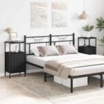 vidaXL Set 2 noptiere dormitor stejar negru, cu raft, 41 x 31 x 80 cm (862918)