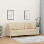 vidaXL Canapea cu 3 locuri cu pernute, crem, 180 cm, textil GartenMobel Dekor (3200919) Canapea