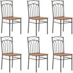 vidaXL Scaune de bucatarie, maro, 6 buc. , MDF GartenMobel Dekor (281397)
