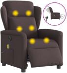 vidaXL Fotoliu electric de masaj rabatabil, maro închis, textil GartenMobel Dekor (3303129)