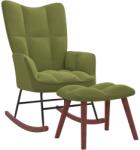 vidaXL Scaun balansoar cu taburet, verde deschis, catifea GartenMobel Dekor (328153) Balansoar