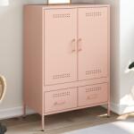 vidaXL Dulap înalt, roz, 68x39x101, 5 cm, otel laminat la rece GartenMobel Dekor (843109) Comoda