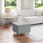 vidaXL Ottomana de depozitare Gri deschis 60 x 60 x 45 cm tesatura GartenMobel Dekor (876818)
