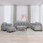 vidaXL Set de canapele cu perne, 4 piese, gri deschis, material textil GartenMobel Dekor (3201640) Canapea