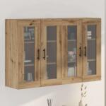 vidaXL Mobilier cu Montaj pe Perete 2 pcs Stejar Artisan si Negru GartenMobel Dekor (3394567) Comoda