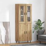 vidaXL Bufet 2 pcs Stejar Artizanal Lemn Stratificat si Sticla GartenMobel Dekor (3415861) Comoda