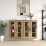 vidaXL Mobilier cu Montaj pe Perete 2 pcs stejar artizanal GartenMobel Dekor (3394537) Comoda