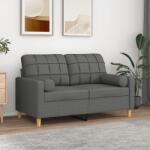 vidaXL Canapea cu 2 locuri cu pernute, gri închis, 120 cm, textil GartenMobel Dekor (3200775) Canapea