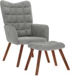 vidaXL Fotoliu relaxant cu taburet gri deschis, catifea GartenMobel Dekor (4016821)