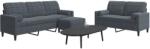 vidaXL Set de canapele cu perne/rulouri, 3 piese, gri închis, catifea GartenMobel Dekor (3278422) Canapea