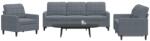 vidaXL Set de canapele cu perne, 3 piese, gri închis, catifea GartenMobel Dekor (3278352) Canapea