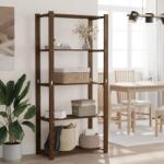 vidaXL Suport depozitare 5 niveluri maro 80x38x170 cm lemn masiv pin GartenMobel Dekor (373396) Biblioteca