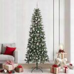 vidaXL Brad de Craciun artificial Verde 240 cm PVC si Plastic si Otel GartenMobel Dekor (3395846)