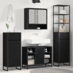 vidaXL Dulap de Baie Stejar Negru 40 x 30 x 180 cm Lemn compozit GartenMobel Dekor (886492)