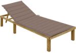 vidaXL Sezlong cu perna gri taupe, lemn de pin tratat GartenMobel Dekor (3065827)