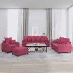 vidaXL Set canapele cu perne, 4 piese, rosu vin, catifea GartenMobel Dekor (3201694) Canapea