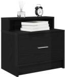 vidaXL Noptiere cu sertar 2 buc stejar negru 51x31x47 cm GartenMobel Dekor (858671)