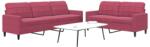 vidaXL Set canapele cu perne, 2 piese, rosu vin, catifea GartenMobel Dekor (3278475) Canapea