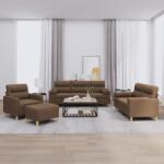 vidaXL Set de canapele cu perne, 4 piese, maro, textil GartenMobel Dekor (3201563) Canapea