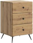vidaXL Noptiera cu 3 sertare, stejar artizanal, 43 x 41 x 66, 5 cm (895484)
