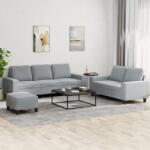 vidaXL Set de canapele, 3 piese, gri deschis, textil GartenMobel Dekor (3201906) Canapea