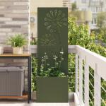 vidaXL Ghiveci de Gradina cu Panou Decorativ Olivengrønn 50 x 140 cm GartenMobel Dekor (876458)