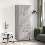 vidaXL Dulap înalt, gri sonoma, 69, 5x34x180 cm, lemn compozit GartenMobel Dekor (3196033) Comoda