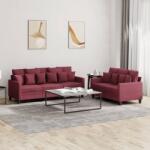 vidaXL Set canapea cu perne, 2 piese, rosu vin, material textil GartenMobel Dekor (3201670) Canapea