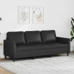 vidaXL Canapea cu 3 locuri, negru, 180 cm, piele ecologica GartenMobel Dekor (359338) Canapea