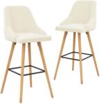 vidaXL Scaune de bar, 2 buc. , crem, catifea GartenMobel Dekor (289556)