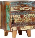 vidaXL Noptiera sculptata manual, 40 x 30 x 50 cm, lemn masiv reciclat GartenMobel Dekor (247911)