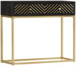 vidaXL Masa consola, negru si auriu, 90x30x75 cm, lemn masiv de mango GartenMobel Dekor (286518) Comoda