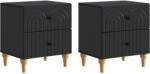 vidaXL Set 2 noptiere negre cu 2 sertare, 43x34, 5x48 cm, lemn prelucrat (894068)