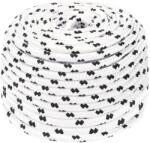 vidaXL Franghie împletita pentru barca, alb, 6 mm x 25 m, poliester GartenMobel Dekor (152761)