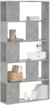 vidaXL Biblioteca cu 5 niveluri gri beton 80, 5x23, 5x162, 5 cm lemn GartenMobel Dekor (852774) Biblioteca